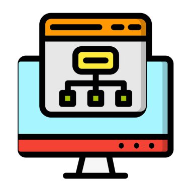 Akış Çizelgesi Vektör Simgesi Tasarım İllüstrasyonu