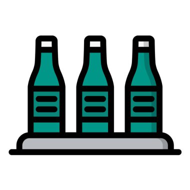 Şarap Rafı Vektör Simgesi Tasarım İllüstrasyonu