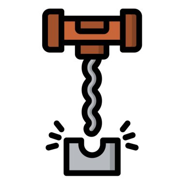 Tirbüşon Vektör Simgesi Tasarımı Çizimi