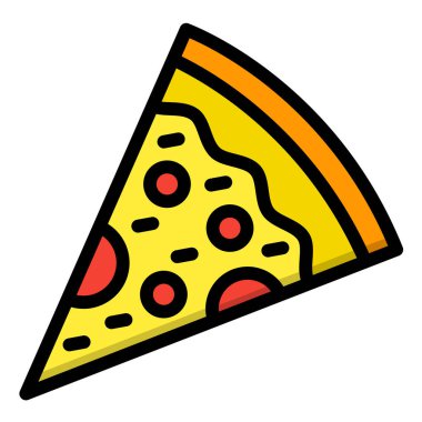 Pizza Dilimleyici Simgesi Tasarım İllüstrasyonu