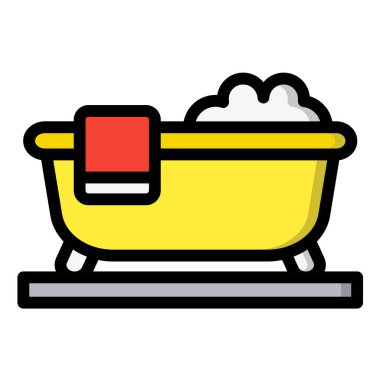 Küvet Vektörü Simgesi Tasarım İllüstrasyonu