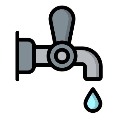 Musluk Vektörü Simgesi Tasarım İllüstrasyonu