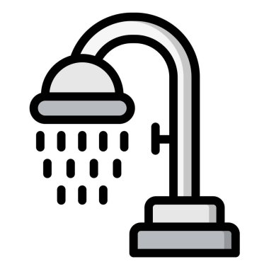 Duş Vektörü Simgesi Tasarım İllüstrasyonu