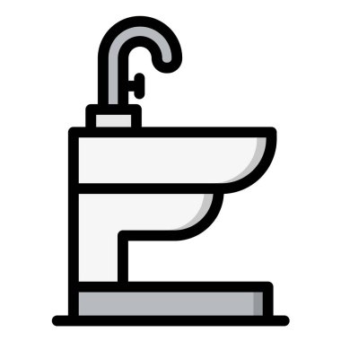 Bidet Vektör Simgesi Tasarım İllüstrasyonu