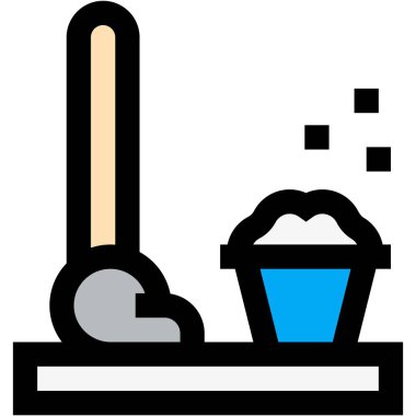 Yer Temizleyici Vektör Simgesi Tasarım Çizimi