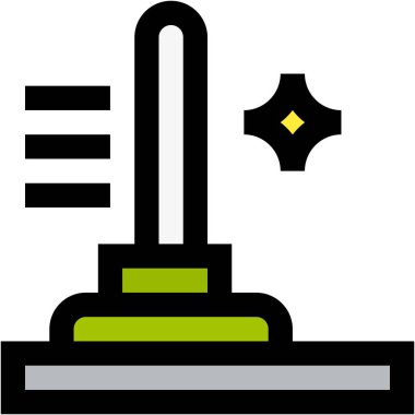 Süpürge Vektörü Simgesi Tasarım İllüstrasyonu