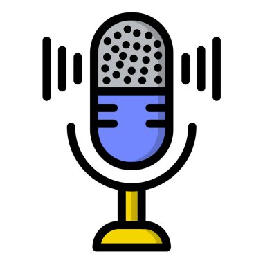 Mikrofon Vektör Simgesi Tasarım İllüstrasyonu