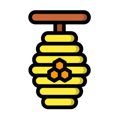 Bal Arısı Vektör Simgesi Tasarım Çizimi