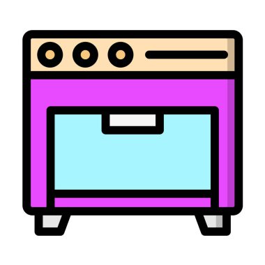 Fırın Vektörü Simgesi Tasarım İllüstrasyonu