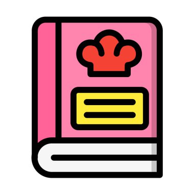 Tarif Defteri Vektörü Simgesi Tasarım İllüstrasyonu
