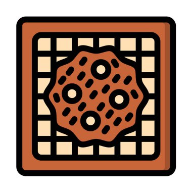 Waffle Vektör Simgesi Tasarım Çizimi