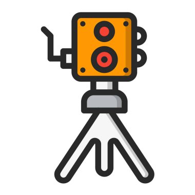 Eski Kamera Vektörü Simgesi Tasarım İllüstrasyonu