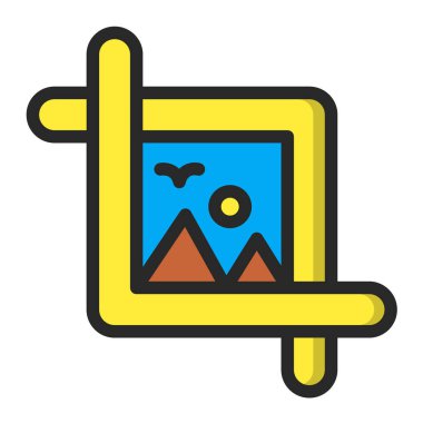 Kırpma Vektörü Simgesi Tasarım İllüstrasyonu