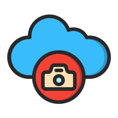 Bulut Vektörü Simgesi Tasarım İllüstrasyonu