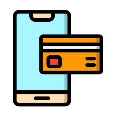 Kart Ödeme Vektörü Simgesi Tasarım İllüstrasyonu