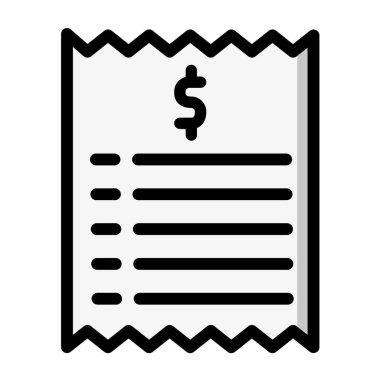 Fatura Vektörü Simgesi Tasarım İllüstrasyonu