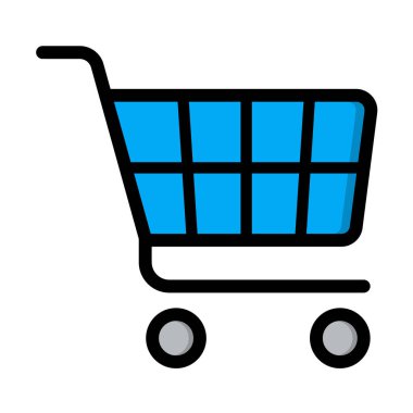 Alışveriş arabası Vektör Simgesi Tasarım İllüstrasyonu