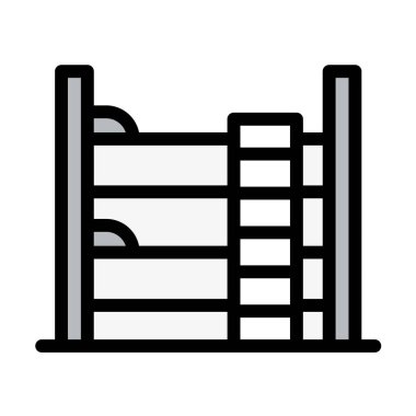 Bunk Yatak Vektörü Simgesi Tasarım İllüstrasyonu