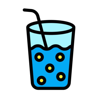 İçme Su Vektörü Simgesi Tasarım Çizimi