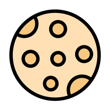 Dolunay Vektör Simgesi Tasarım Çizimi