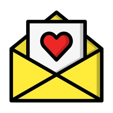 Aşk Mektubu Vektör Simgesi Tasarım İllüstrasyonu