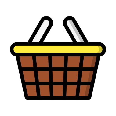 Piknik sepeti Vektör Simgesi Tasarım Çizimi