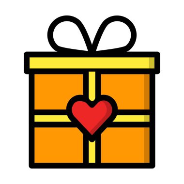 Hediye Kutusu Vektör Simgesi Tasarım İllüstrasyonu