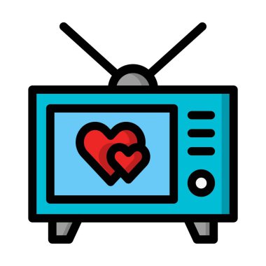 Romantik Film Vektörü Simge Tasarımı İllüstrasyonu