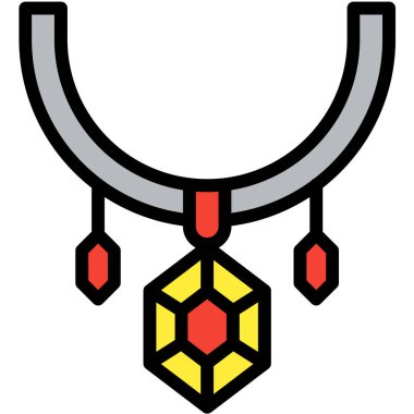 Kolye Vektör Simgesi Tasarım İllüstrasyonu