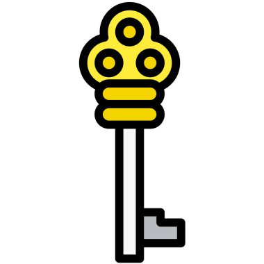 Ortaçağ anahtar vektörü Simge Tasarımı İllüstrasyonu