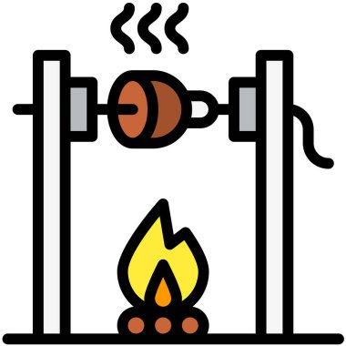 Ortaçağ Yangını Vektör Simgesi Tasarım İllüstrasyonu