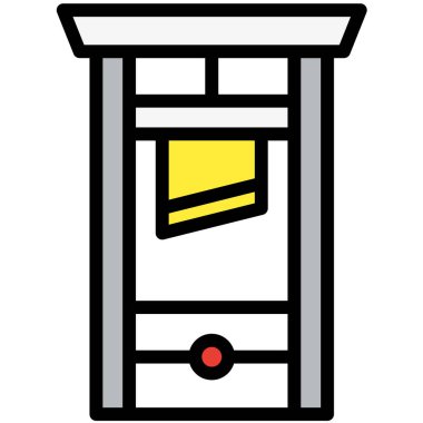 Giyotin Vektör Simgesi Tasarım Çizimi