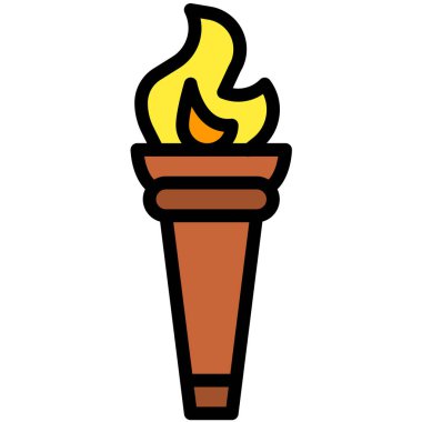 Ateş Meşalesi Vektör Simgesi Tasarım İllüstrasyonu