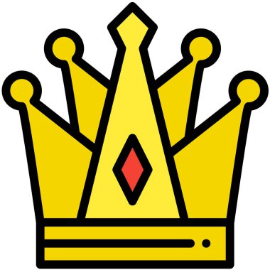 Crown Vektör Simgesi Tasarım İllüstrasyonu