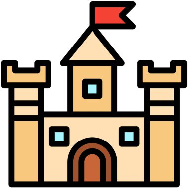 Kale Vektörü Simgesi Tasarım İllüstrasyonu