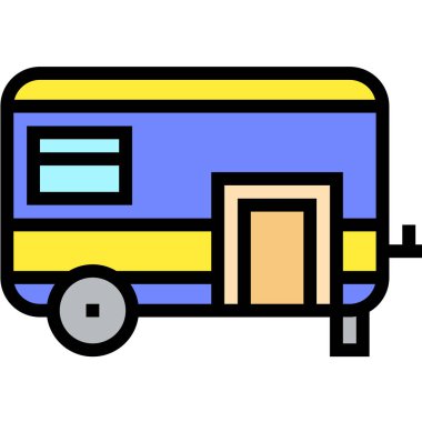 Seyahat karavanı Vektör Simgesi Tasarım İllüstrasyonu