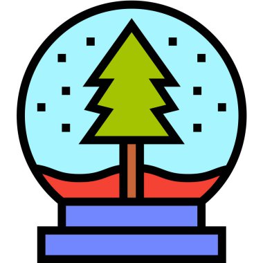 Kar küresi Vektör Simgesi Tasarım Çizimi