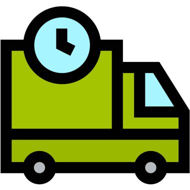 Teslimat Kamyonu Vektör Simgesi Tasarımı İllüstrasyonu