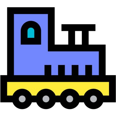 Tren Vektörü Simgesi Tasarım İllüstrasyonu