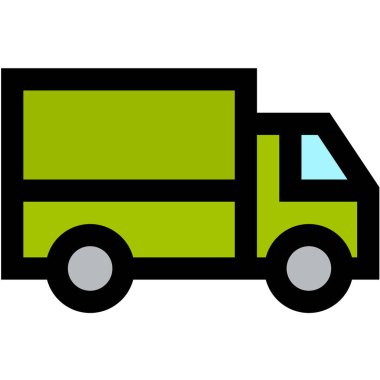 Teslimat Kamyonu Vektör Simgesi Tasarımı İllüstrasyonu