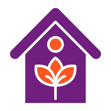 Eko Ev Vektör Simgesi Tasarım İllüstrasyonu