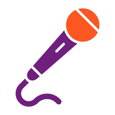 Mikrofon Vektör Simgesi Tasarım İllüstrasyonu