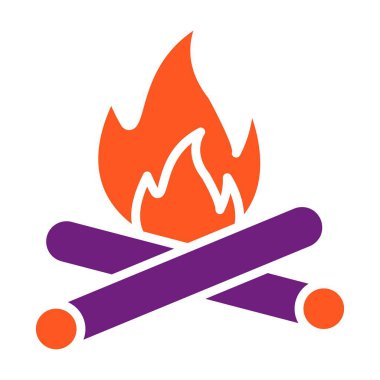 Şenlik Ateşi Vektör Simgesi Tasarım İllüstrasyonu