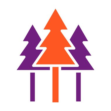 Orman Vektörü Simgesi Tasarım Çizimi