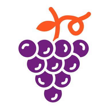 Üzüm Vektörü Simgesi Tasarım İllüstrasyonu
