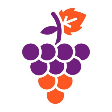 Üzüm Vektörü Simgesi Tasarım İllüstrasyonu