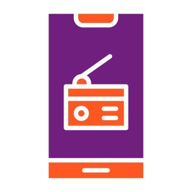 Radyo Vektörü Simgesi Tasarım İllüstrasyonu