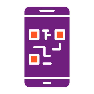 QR Kod Vektörü Simge Tasarımı İllüstrasyonu