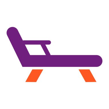 Güverte Sandalyesi Vektör Simgesi Tasarım Çizimi