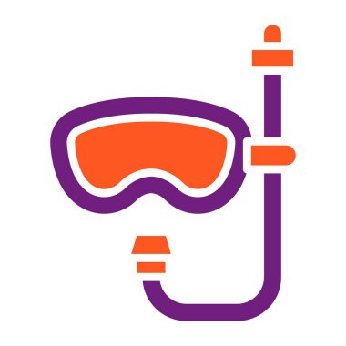 Tüplü dalış Vektör Simgesi Tasarım İllüstrasyonu